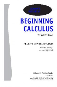 Schaum's Outline of Beginning Calculus