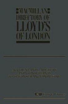 Macmillan Directory of Lloyd’s of London