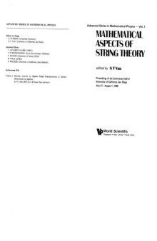 Mathematical Aspects of String Theory