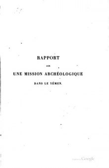 Rapport sur une mission archéologique dans le Yémen