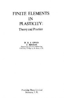 Finite elements in plasticity: theory and practice