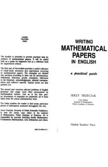 Writing mathematical papers in English : a practical guide