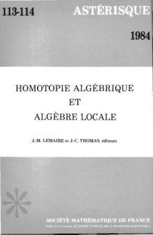 Homotopie algébrique et algèbre locale 