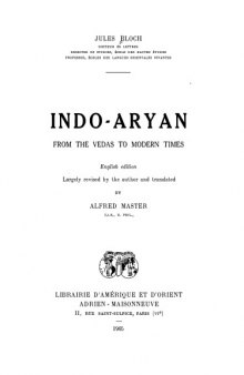Indo-Aryan from the Vedas to Modern Times