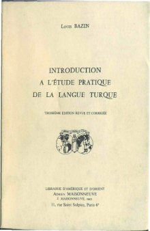 Introduction à l'étude pratique de la langue turque  
