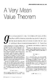 A Very Mean Value Theorem