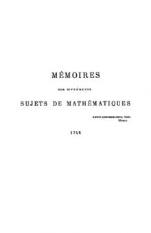 Oeuvres mathematiques, extrait des oeuvres completes t.9, edition de Assezat (1875-1877)