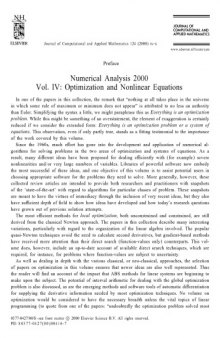 Numerical Analysis 2000 : Nonlinear Equations and Optimisation (Numerical Analysis 2000)