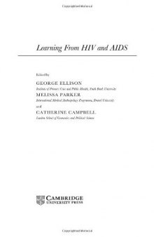 Learning from HIV and AIDS (Biosocial Society Symposium Series)