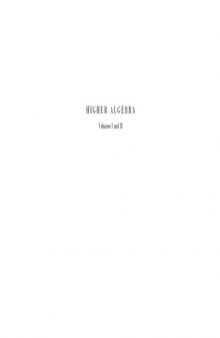 Higher Algebra (2 Volumes)