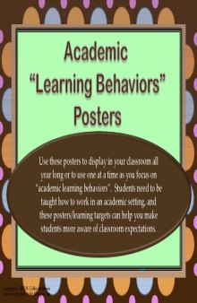 Academic Learning Behaviors Posters—choc/dots