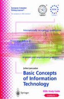 Basic Concepts of Information Technology: ECDL — the European PC standard