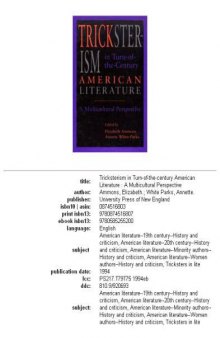 Tricksterism in Turn-of-the-Century American Literature: A Multicultural Perspective