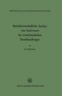 Betriebswirtschaftliche Analyse von Insolvenzen bei mittelständischen Einzelhandlungen