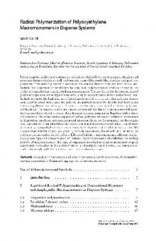 Radical Polymerisation Polyelectrolytes