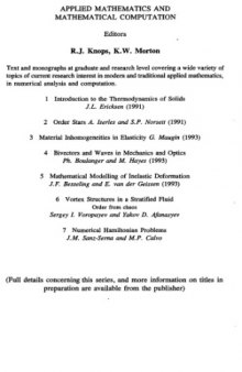 Numerical Hamiltonian Problems (Applied Mathematics and Mathematical Computation, No 7)