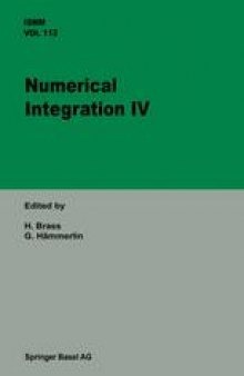 Numerical Integration IV: Proceedings of the Conference at the Mathematical Research Institute, Oberwolfach, November 8–14, 1992
