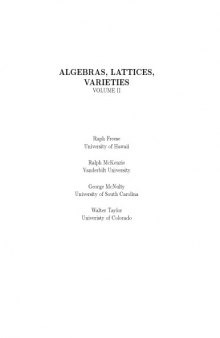 Algebras, Lattices, Varieties [draft]