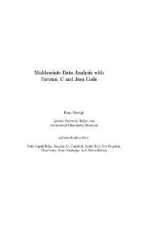 Multivariate Data Analysis with Fortran, С and Java Code