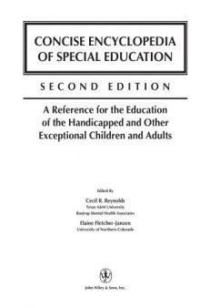 Concise encyclopedia of special education
