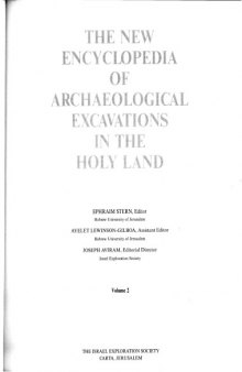 New Encyclopedia of Archaeological Excavations in the Holy Land 2