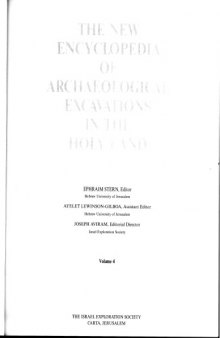 New Encyclopedia of Archaeological Excavations in the Holy Land 4