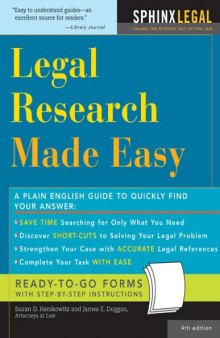 Legal Research Made Easy, 4E
