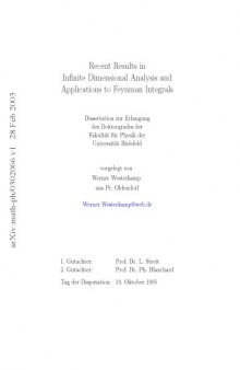 Infinite Dimensional Analysis and Appls to Feynman Integrals [thesis]