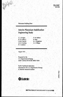 Plutonium finishing plant : interim plutonium stabilization engineering study
