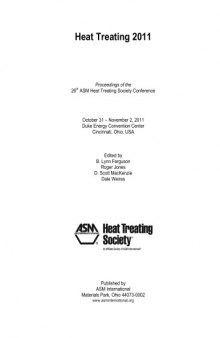 Heat Treating 2011 : proceedings of the 26th ASM Heat Treating Society Conference