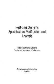 Real-time systems: specification, verification, and analysis
