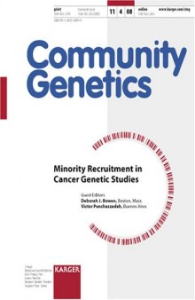 Minority Recruitment in Cancer Genetics Studies (Community Genetics 2008)