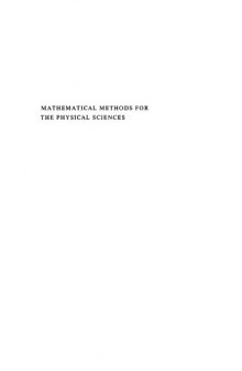 Mathematical methods for the physical sciences : an informal treatment for students of physics and engineering