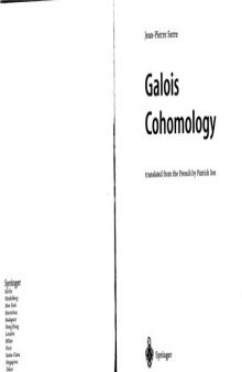 Galois cohomology.