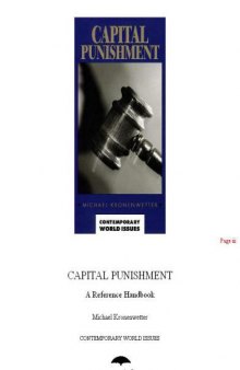 Capital Punishment: A Reference Handbook (Contemporary World Issues)