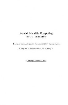 Parallel Scientific Computing In C And Mpi