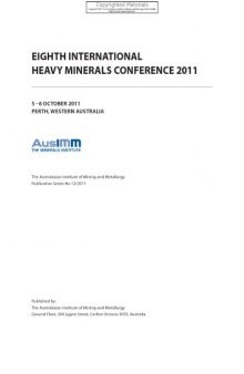 Heavy Minerals 2011 : 5-6 October, Perth, Western Australia, International Conference and Exhibition
