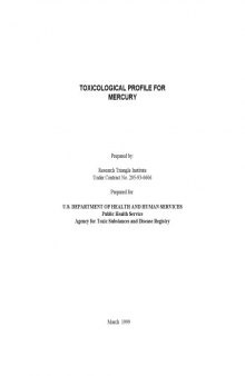 Toxicological profiles - Mercury
