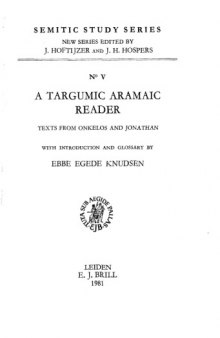 A Targumic Aramaic Reader : Texts from Onkelos and Jonathan