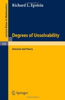 Degrees of Unsolvability Structure and Theory