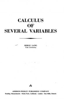 Calculus of Several Variables
