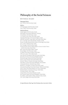 [Journal] Philosophy of the Social Sciences. Vol. 31. No 4