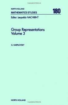 Group Representations : Volume 3