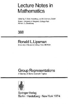 Group representations: A survey of some current topics