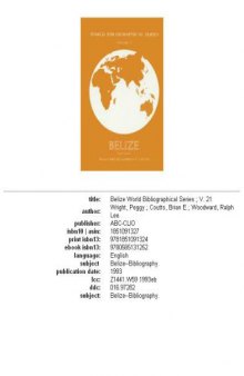 Belize (World Bibliographical Series)