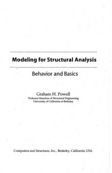 Modeling for structural analysis : behavior and basics