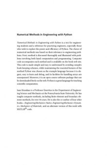 Numerical methods in engineering with Python