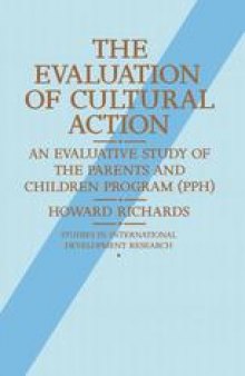 The Evaluation of Cultural Action: An Evaluative Study of the Parents and Children Program (PPH)