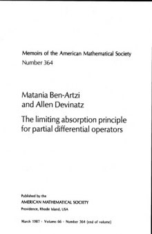 Limiting Absorption Principle for Partial Differential Operators (Memoirs of the American Mathematical Society)