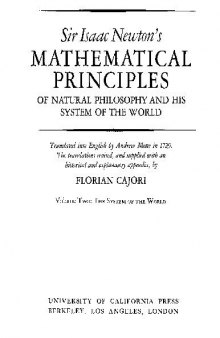 Mathematical Principles of Natural Philosophy II The System of the World